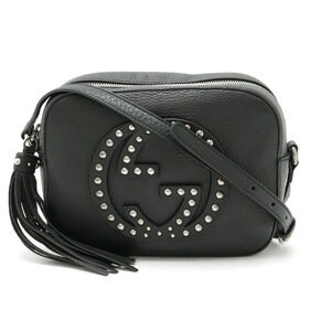 Gucci Soho Disco Bag studded tassel Shoulder black leather